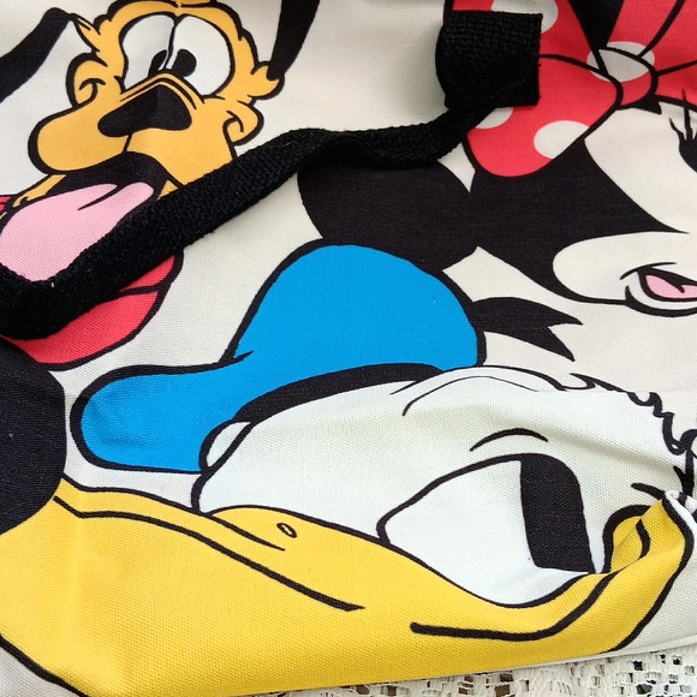 🆕️HALF OFF💰LAST 1❤DISNEYS PLUTO & FRIENDS LARGE CREAM ZIPPERED CANVAS TOTE BAG - Picture 15 of 16